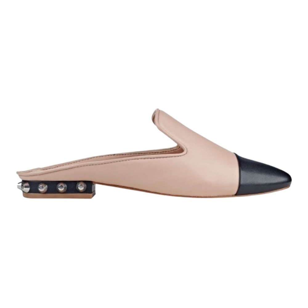 Marc Fisher Analise Leather Studded Cap Toe Mules 8.5